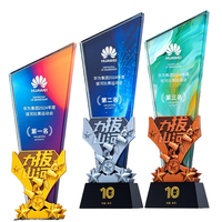 ELOR Trophées de médailles d'événements sportifs imprimés UV en verre de cristal plaqué or pour cadeaux de bienvenue ou plaques