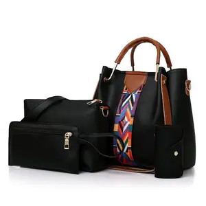 Designer bags wallet sets women handbags ladies wholesale 4PCS female sling pu leather purse and handbags