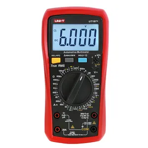 UNI-T UT107 + Multimeter Digital otomotif, Voltmeter 1000V AC DC, pengukur Amper, pengukur suhu