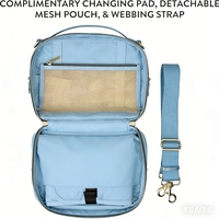 Sac à langer multifonction de luxe en PU résistant à l'eau, pochette pour poussette, sac à bandoulière, sac à couches, sac à lingettes