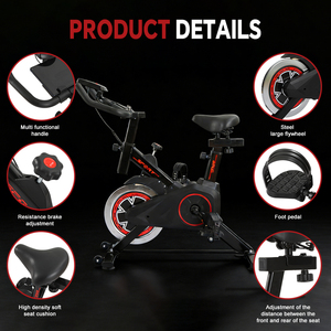 Bicicleta de <span class=keywords><strong>Spinning</strong></span> Metálica para Ejercicio en Casa, Equipo de Gimnasio para <span class=keywords><strong>Entrenamiento</strong></span> Deportivo en Interiores - Product Image 3
