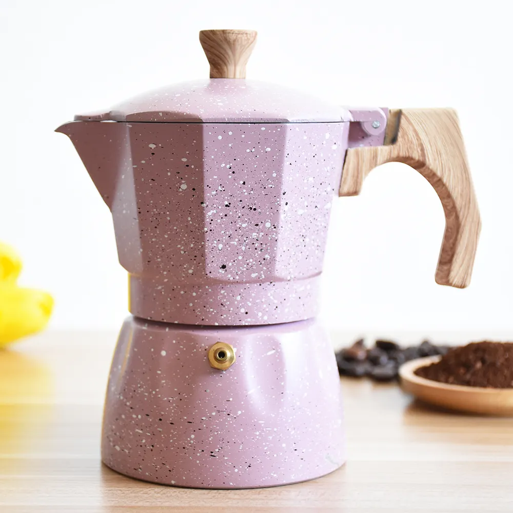 새로운 디자인 분홍색 Stovetop Moka 남비 이탈리아 작풍 커피 메이커