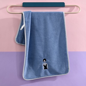 Asciugamano in pile corallo per bambine, morbido e assorbente, con motivo ricamato, per uso domestico, regalo per feste di compleanno, all'ingrosso - Product Image 4