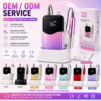 Perceuse à ongles électrique sans fil rechargeable 2 en 1 à affichage HD professionnel 35000 tr/min