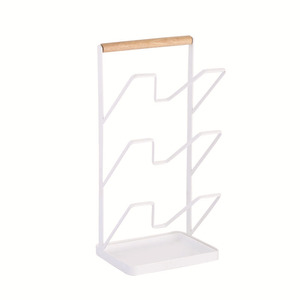 Étagère de rangement de cuisine de style japonais, support multi-niveaux pour couvercles de casseroles avec plateau égouttoir - Product Image 1