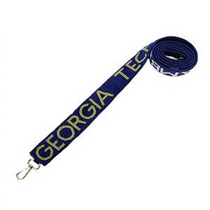 Sangle de sac à main CRYSTAL CRAFT Modèle 4673, style vintage, en sangle perlée, durable, bleue avec texte doré, crochet métallique, écologique - Product Image 1