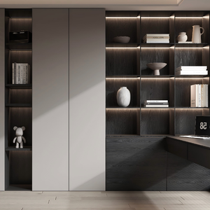 Trung Quốc phong cách thẩm mỹ Gỗ kép mục đích văn phòng nhà Tủ Sách thiết kế mô-đun thân thiện với môi trường tính năng bảo hành 5 năm Fu Lang - Product Image 5