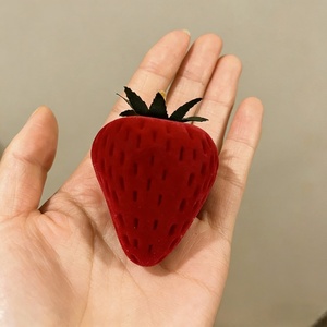 Luxury Velvet Magnetic Closure Embossed Cute Strawberry Jewelry <b>Box</b> <b>for</b> <b>Rings</b> Valentine's Day <b>Gift</b> <b>Box</b> with Cute Style - Product Image 3