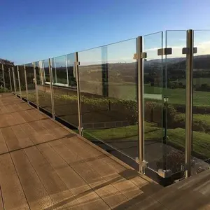 Poste de coluna de vidro inoxidável para trilhos de vidro externos, personalização rápida Vortex