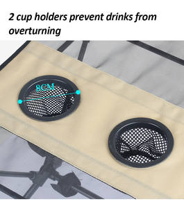 Outdoor Fabric Folding Picnic <b>Tables</b> Ultralight Compact Portable Aluminum Mesh <b>Camping</b> <b>Table</b> With 2 Cup Holder - Product Image 3