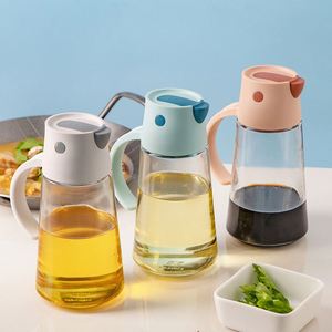 Dosificador de Aceite y Vinagre de Cocina de Plástico PP Colorido con Jarra de Vidrio de 550 ml a Prueba de Fugas - Product Image 1
