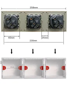 Professionelle 3-Gang-Wandausgang-Fabrik mit französischem Kunststoffpaneel mit 4 USB-Anschlüssen 4 USB-Aufladungsanlagen