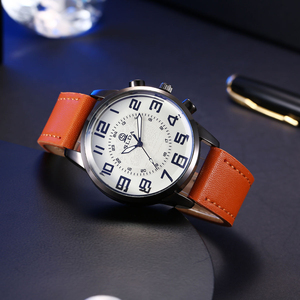 Montre élégante coréenne simple pour homme, bracelet en cuir, style décontracté, rétro, grand cadran numérique, quartz, boîtier de 10 mm, pour étudiants - Product Image 2