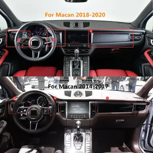 Porsche Macan 2014-2017, 2018-2022 accesorios del Interior del coche Centro de consola película protectora 100% de fibra de carbono Real