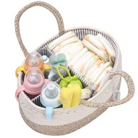 Panier de rangement pliable et portable pour couches de bébé en corde de coton écologique