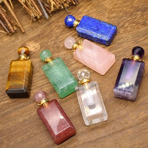 Botella de Perfume de Cristal Natural Pulido a Mano de Alta Calidad al por Mayor, Amatista y Cuarzo Rosa para Mujer, Decoración y Regalo - Product Image 2