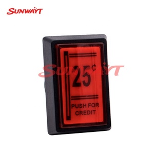 Botón pulsador momentáneo de plástico de 51*34mm con parte superior plana, borde inclinado e impresión LED para videojuegos arcade - Product Image 2