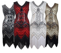 2021 S-4XL Coldker nuevo de las mujeres de la moda 1920s vestido Vintage gran Gatsby Charleston de borla de lentejuelas 20s vestido de fiesta