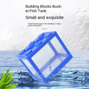 Groothandel Milieuvriendelijk Mini Desktop <span class=keywords><strong>Betta</strong></span> Aquarium Goudvis Aquarium Vierkante Bouwsteen Decoratieve Aquaria Accessoires - Product Image 4