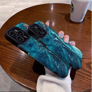 เคสโทรศัพท์มือถือหนังเทียม TPU พิมพ์ลายคลื่นทะเลสีน้ำเงินเข้มสำหรับ iPhone 8 x XR XS 11 12 13 14 15 16 17 PRO MAX - Product Image 6