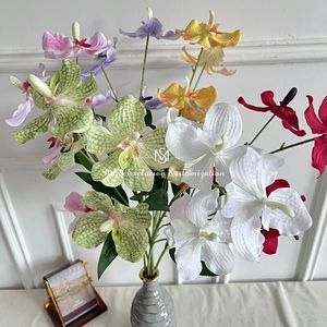 5 teste di orchidee <span class=keywords><strong>Vanda</strong></span>, composizioni floreali per matrimoni con Phalaenopsis, orchidee a farfalla, fiori artificiali di Phalaenopsis e <span class=keywords><strong>Vanda</strong></span> - Product Image 1