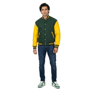 Men's Varsity <b>Jackets</b> Top Sale with Unique Style Custom Logo Best Manufacturer <b>Winter</b> <b>Leather</b> <b>Jacket</b> Button Decoration Low Price - Product Image 1