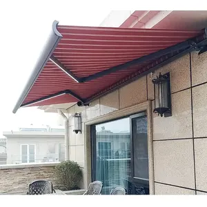 GULI Waterproof Wall Holding Aluminum Retractable Motorized Awning Retractable Auto Full Awning For Outdoor