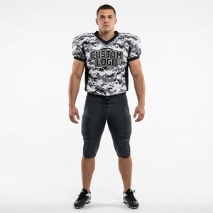 Custom Logo Camouflage American Football Jersey Men V-Neck Short Sleeve Sublimated Moisture Wicking Padded Jerseys American - Product Image 1
