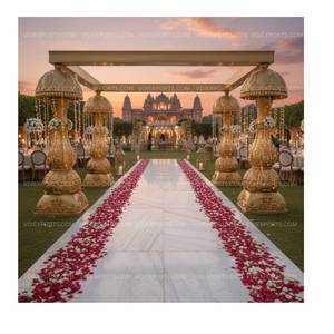Arreglo de Pilares Mandap Clásicos Reales – Decoración de Lujo para Bodas en Destinos Indios y Grandes Eventos - Product Image 1