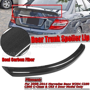 W204คาร์บอนไฟเบอร์แท้ทรง V ปีกหลังรถสปอยเลอร์ท้ายรถริมฝีปากใหญ่สำหรับ Mercedes สำหรับ Benz W204 C63 C300 C250 4Dr 2008-2014 - Product Image 1