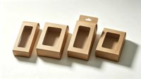 Maßgefertigte Kraftpapier-Box mit Sichtfenster, Matter Oberflächendruck, Individuelles Logo
