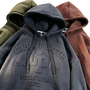 TKAN538 Heavyweight 500Gsm 420gsm French Terry Winter Blank Plain <b>Hoodie</b> Custom Logo 3D Embossing Printing <b>Hoodie</b> <b>for</b> <b>Man's</b> - Product Image 1