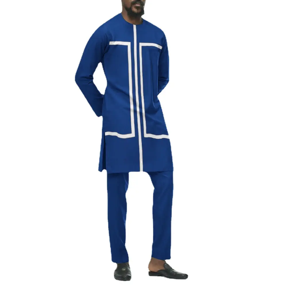 New best-selling African ethnic style men's printed fashionable shirt set of 3 colors and 2 pieces