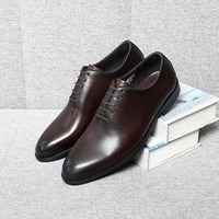 Nouvelles Chaussures Habillées pour Hommes 2026 en Cuir Véritable Faites à la Main, en Cuir de Vachette Pleine Fleur, Tendance, pour Affaires, à Lacets, Type Mocassins, avec Soutien de la Voûte Plantaire et Rehaussement de Hauteur