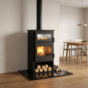 Estufa de Leña Potente RC1401B de 14KW con Horno y Almacenamiento de Leña, Estufa de Leña para Interiores - Product Image 1