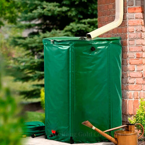 Baril de collecte d'eau de pluie pliable 100L, réservoir d'eau de jardin portable avec <span class=keywords><strong>robinet</strong></span> et trop-plein - Product Image 5