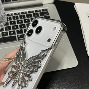 Funda de Teléfono Creativa con Diseño de Mariposa, sin Marco, Hueca, para iPhone 11 12 13 14 15 16 17 Pro Max, Transpirable, Rígida, Delgada, de PC - Product Image 4