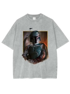 S Wars Dark the Empire Strikes Back Camisetas Verano 100% Algodón Drop Shoulder Crewneck Heavyweight Acid Wash - Product Image 2