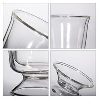 Tasse à café en verre borosilicate à double paroi, résistante à la chaleur, style nordique, avec pied, mug à thé isolé avec tige