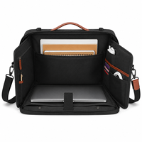 Sac à bandoulière pour ordinateur portable en polyester grande capacité personnalisé, mallette rembourrée pour ordinateur, idéal pour les voyages d'affaires et le bureau, OEM ODM
