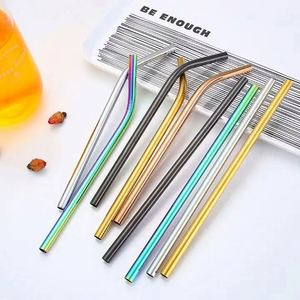 215mm 265mm 304 Stainless Steel <b>Straws</b> Colorful <b>Metal</b> <b>Straws</b> Reusable Drinking <b>Straws</b> Straight Pipe Round Pipe - Product Image 1