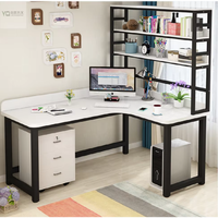 Mini bureau d'ordinateur de luxe bleu pour PC, avec armoire et chaise, idéal pour le télétravail confortable à domicile, style européen.