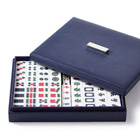Ensemble de Mahjong Américain de Luxe Personnalisé Fait Main en Cuir PU Durable avec Étui, Tuiles en Mélamine et Dés – Vente en Gros
