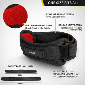 Xương bánh chè gân hỗ trợ dây đeo, có thể điều chỉnh xương bánh chè dây đeo đầu gối, xương bánh chè ổn định đầu gối nén dây đeo cho đau đầu gối - Product Image 4