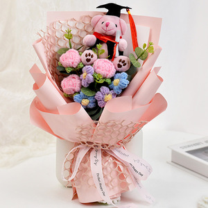 Ramos de Girasoles Tejidos a Crochet Hechos a Mano para la Temporada de Graduación, Rosas Tejidas, Oso de Peluche Tejido, Regalos Florales - Product Image 6