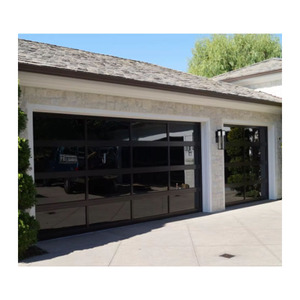 Style moderne Cadre en alliage d'aluminium noir Verre simple/double trempé noir Isolation <span class=keywords><strong>thermique</strong></span> <span class=keywords><strong>Porte</strong></span> <span class=keywords><strong>de</strong></span> <span class=keywords><strong>garage</strong></span> étanche - Product Image 2