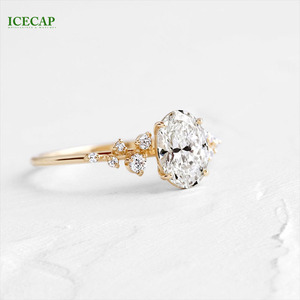 INS Style 18K <strong>Gold</strong> Plated 2 <strong>Carat</strong> Irregular Round Finger Ring S925 Silver Personalized Thick Curved Wave Ring - Product Image 3