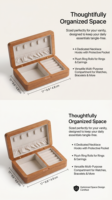 Boîte à bijoux carrée en bois de noyer et cerisier, design peint à la main, doublure en velours, 17 cm, organisateur de souvenirs, pour bagues et boucles d'oreilles, cadeau, vente en gros