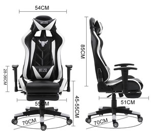 <span class=keywords><strong>Chaise</strong></span> de jeu Silla Gamers de luxe à dossier haut en cuir avec logo inclinable - Product Image 4