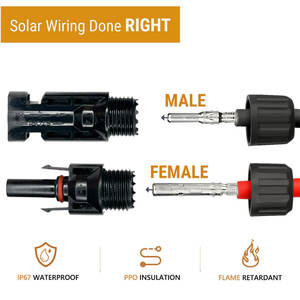 Conectores de Cable de Alimentación CC MCX IP67 de 1000V 30A, Macho y Hembra, para Paneles Solares y Sistemas Fotovoltaicos - Product Image 5
